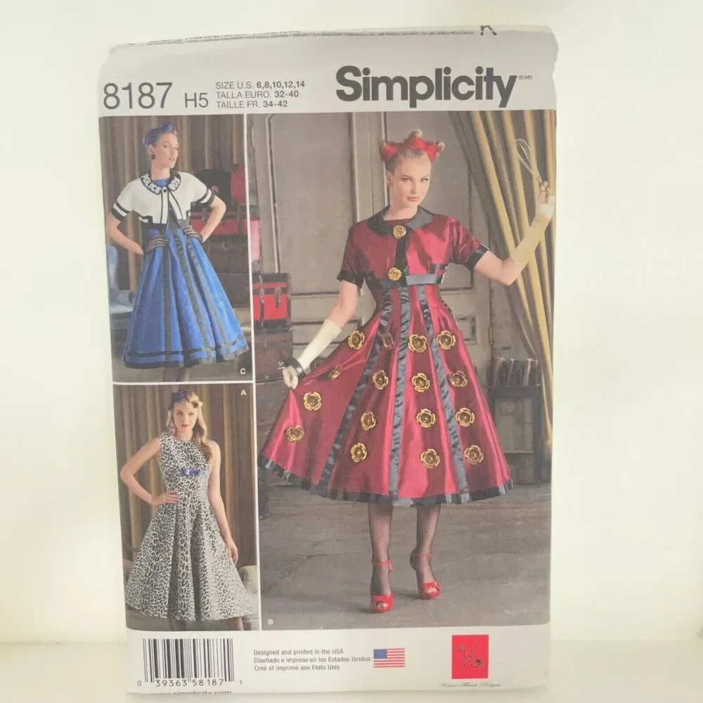 #8187 Simplicity Misses Dress and Jacket Sewing Pattern Size 6-14